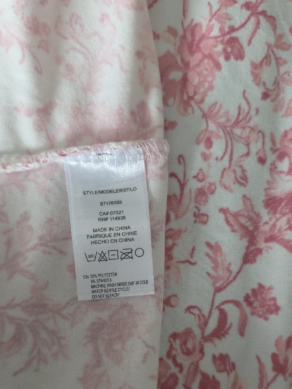 NWOT Floral Wrap-Style Pink and White Women's Dress - Picture 4 of 4